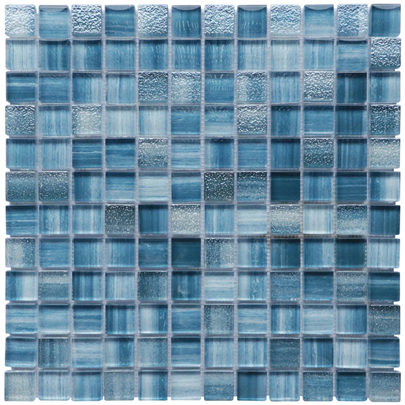 Azulejo de cristal azul de impresión de inyección de tinta Sqaure 1x1