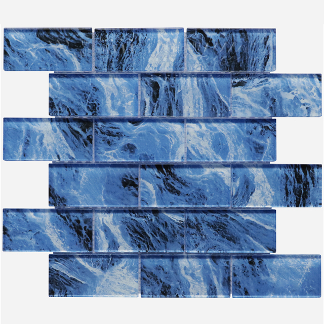 Azulejo de vidrio azul de impresión de inyección de tinta de precio mayorista