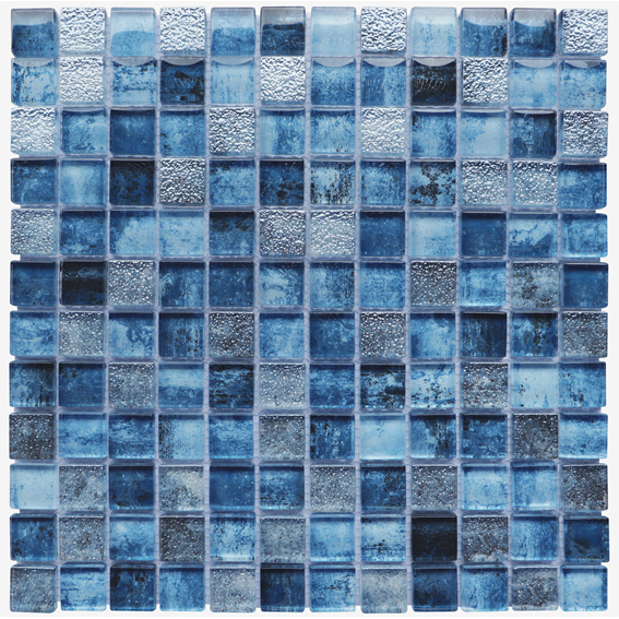 Azulejo de cristal azul de impresión de inyección de tinta Sqaure 1x1