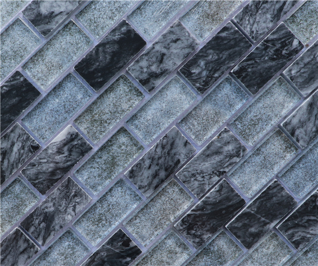 Mosaico de placa para salpicaduras de pared de piedra mixta de vidrio
